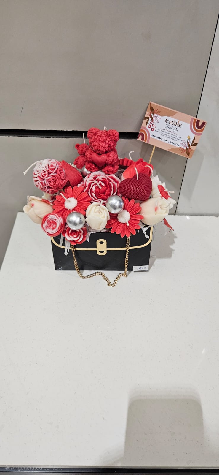 Candle Bouquet with black base